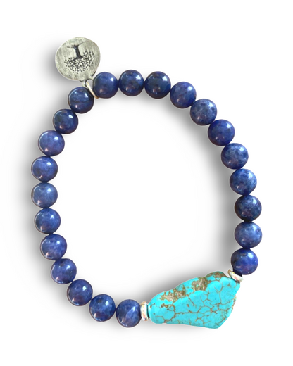 Natural Lapis Lazuli and Turquoise Bracelet by The Urban Charm