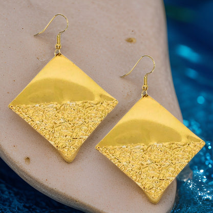 Diamond Shaped Textured Tulum Earrings by The Urban Charm by The Urban Charm