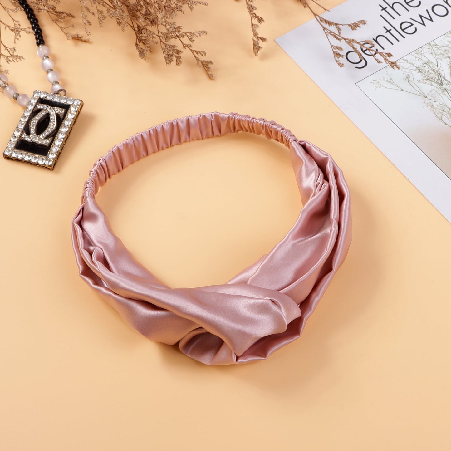 Twist Style Silk Headband with Elastic Band