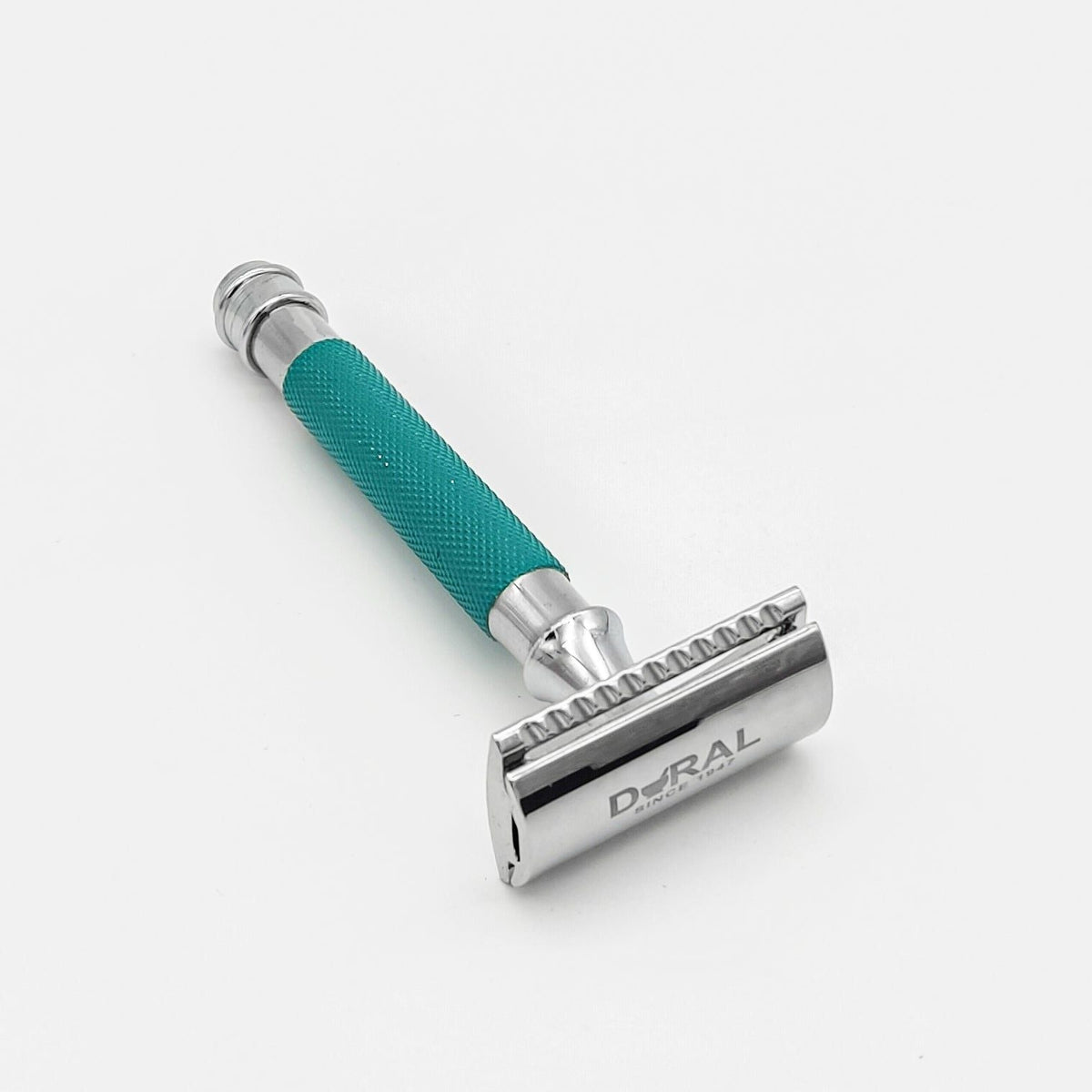 Dural Heavy Stroud Head Double Edge Safety Razor Duty Sea Green/Silver + Pouch