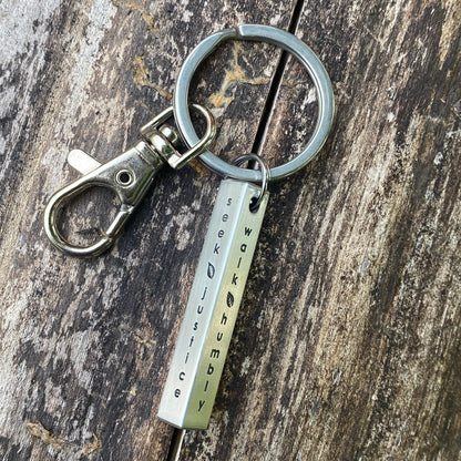 Seek Justice Keyring by Made for Freedom