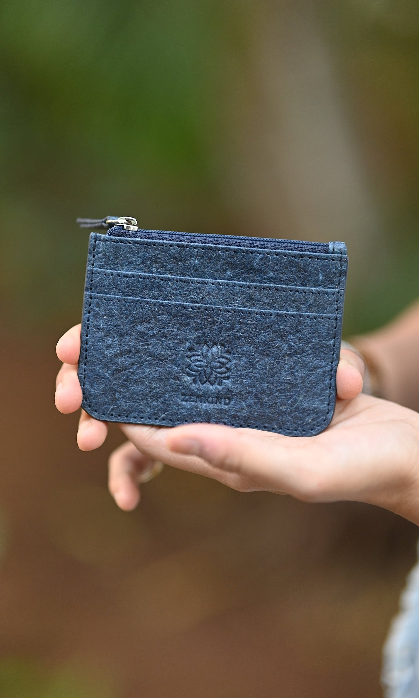 Natural Blue Card Holder by Zenkindstore