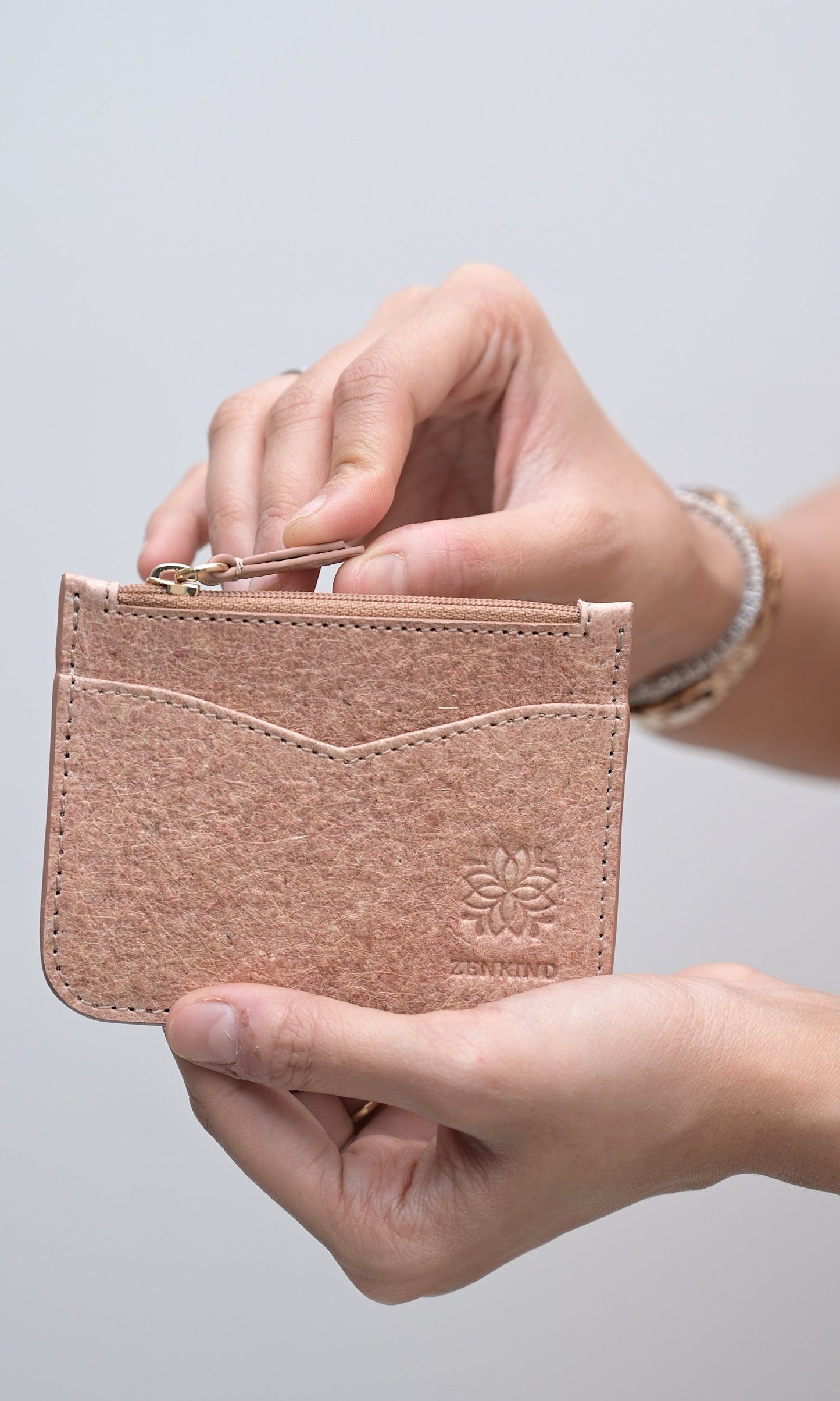 Natural Pink Card Holder by Zenkindstore