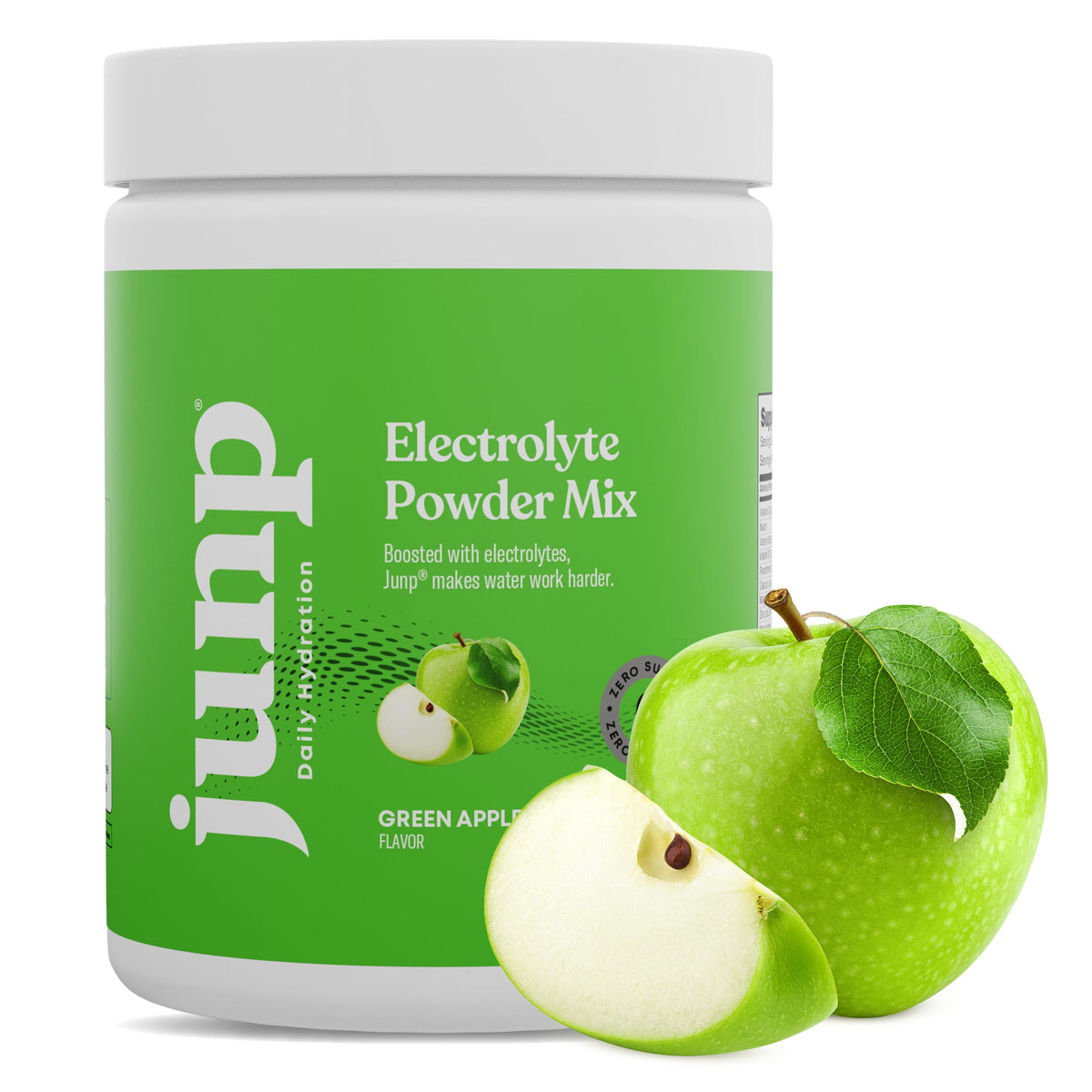 JUNP Electrolytes Powder No Sugar No Carbs – Mouthwatering Green Apple Drink Mix - Potassium & Salt Electrolyte Hydration Powder Zero Calorie Sugar Free Electrolyte Powder, Keto Friendly, 90 Servings