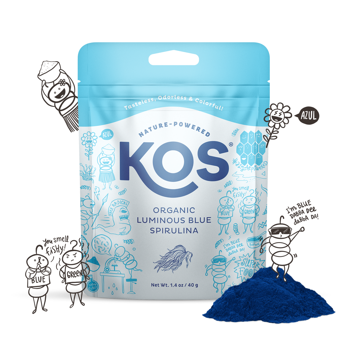 KOS® Organic Luminous Blue Spirulina - 27 servings