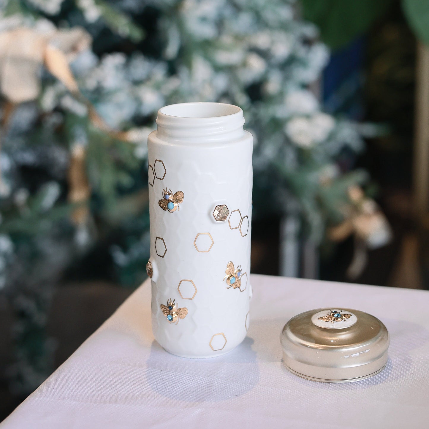 Honey Bee Travel Mug with Crystals by ACERA LIVEN