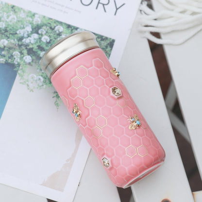 Honey Bee Travel Mug with Crystals by ACERA LIVEN