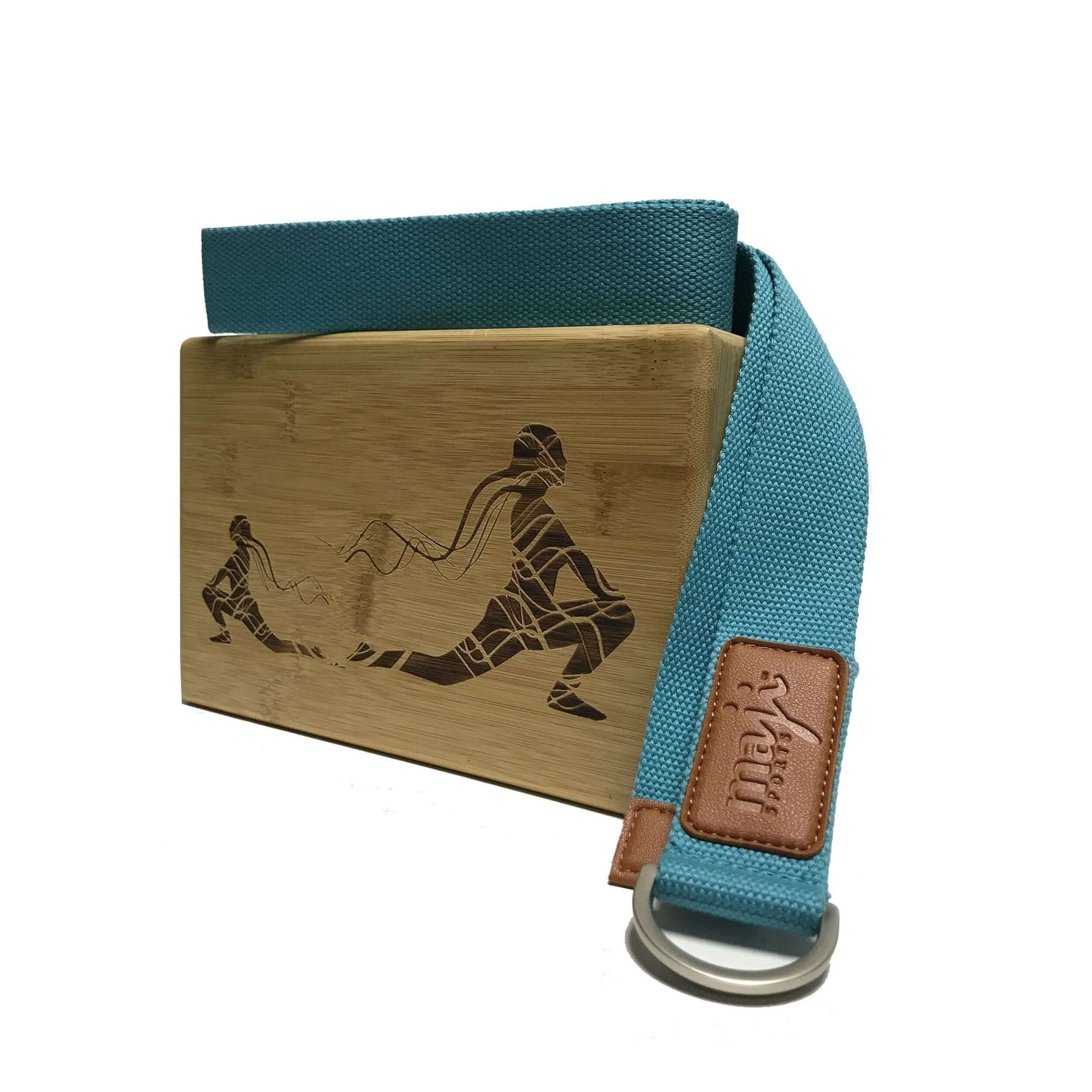 Laser Engraved Bamboo Yoga Block & Strap Combo by Jupiter Gear