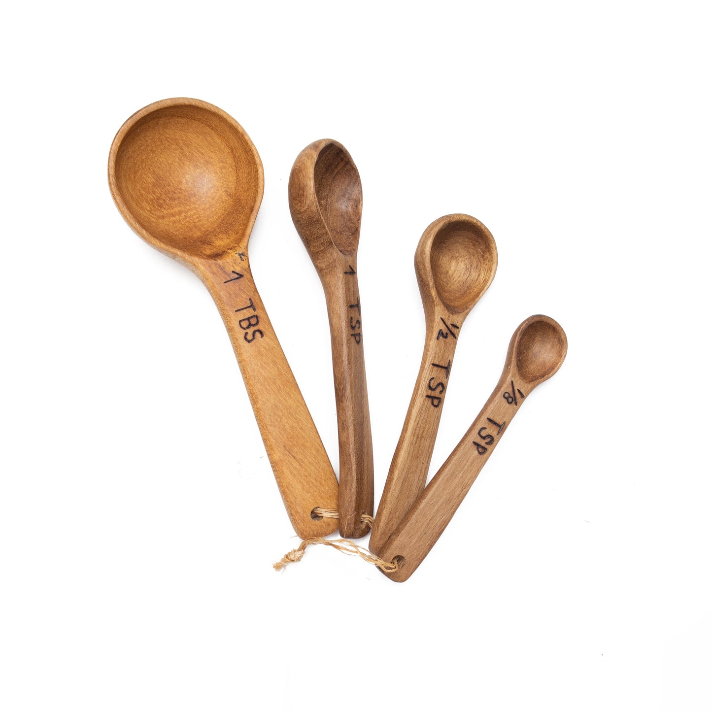 Hand Carved Wood Measuring Spoon Set by Upavim Crafts