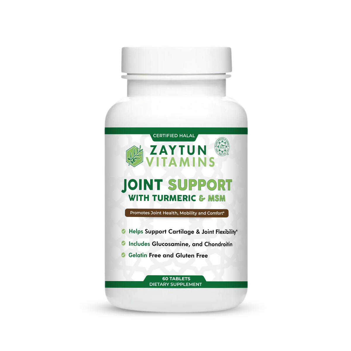 Halal Joint Support with Glucosamine + Turmeric + MSM Tablets