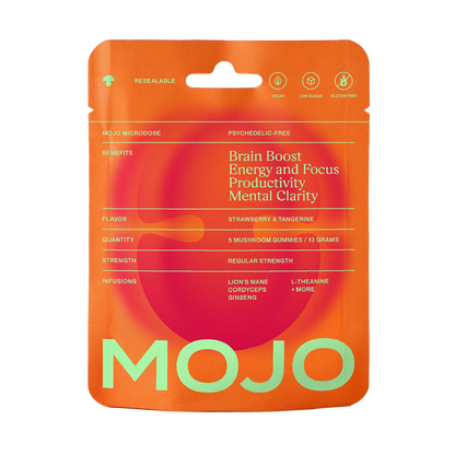 Brain Boost Gummies - Strawberry Tangerine by Mojo | Mushroom Dosed Gummies