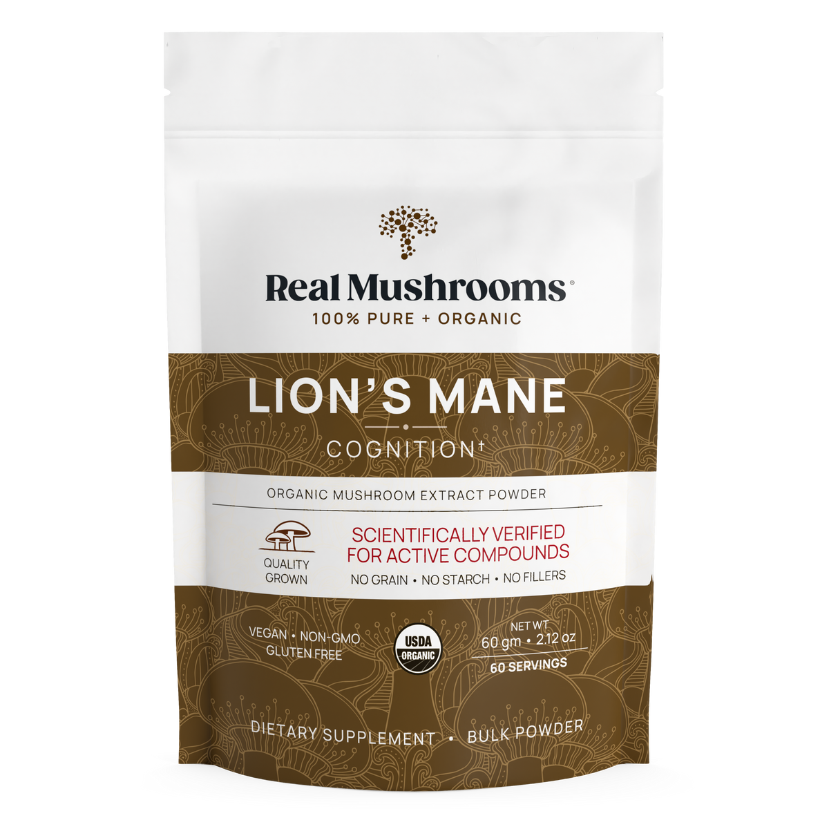 Organic Lions Mane Mushroom Powder – Bulk Extract by Real Mushrooms