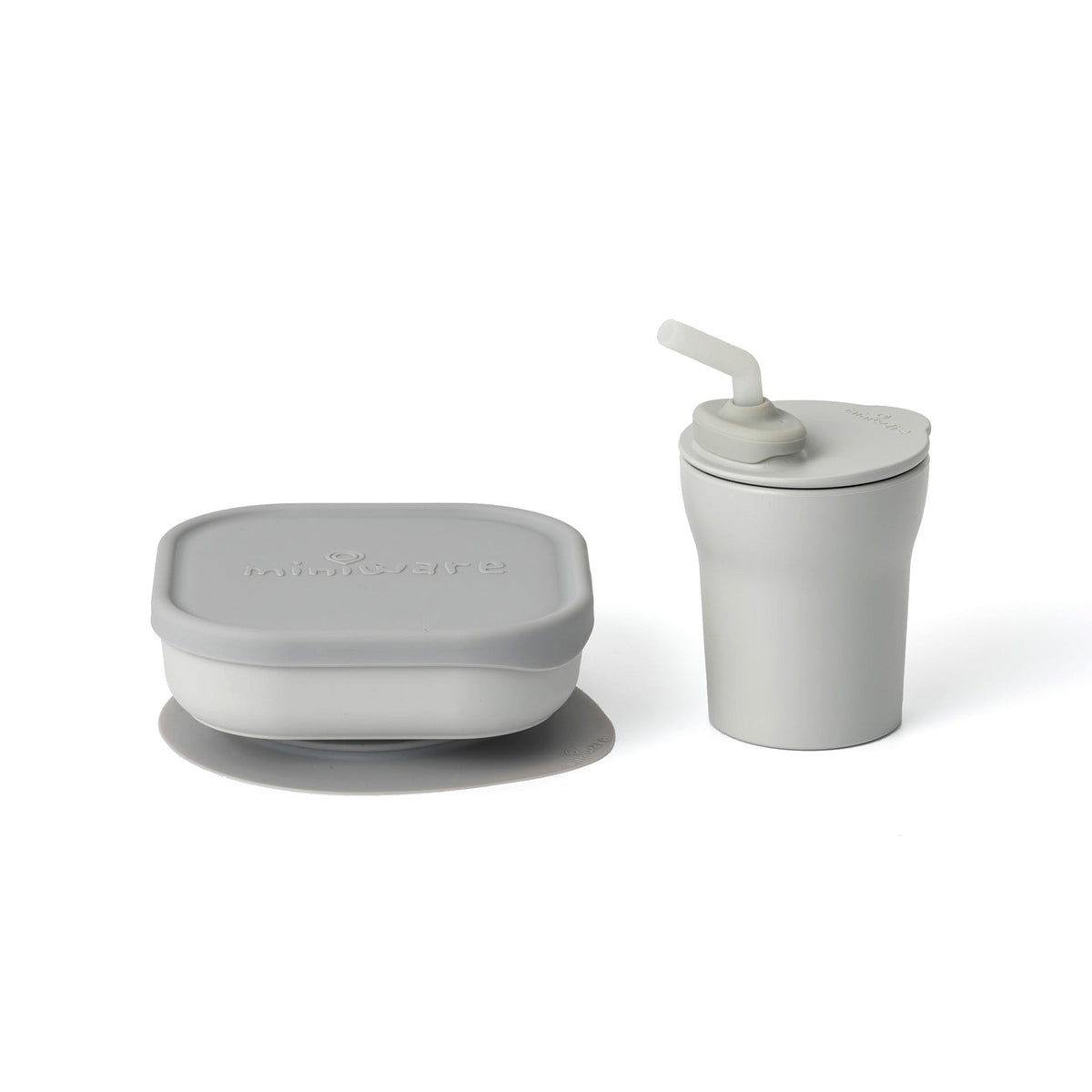 Sip & Snack: All Stages Cup and Bowl Set - Dove Grey by Miniware