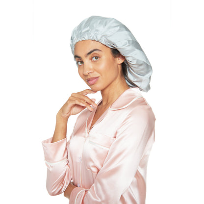 Silk Night Sleeping Cap Bonnet with Comfort Elastic Band