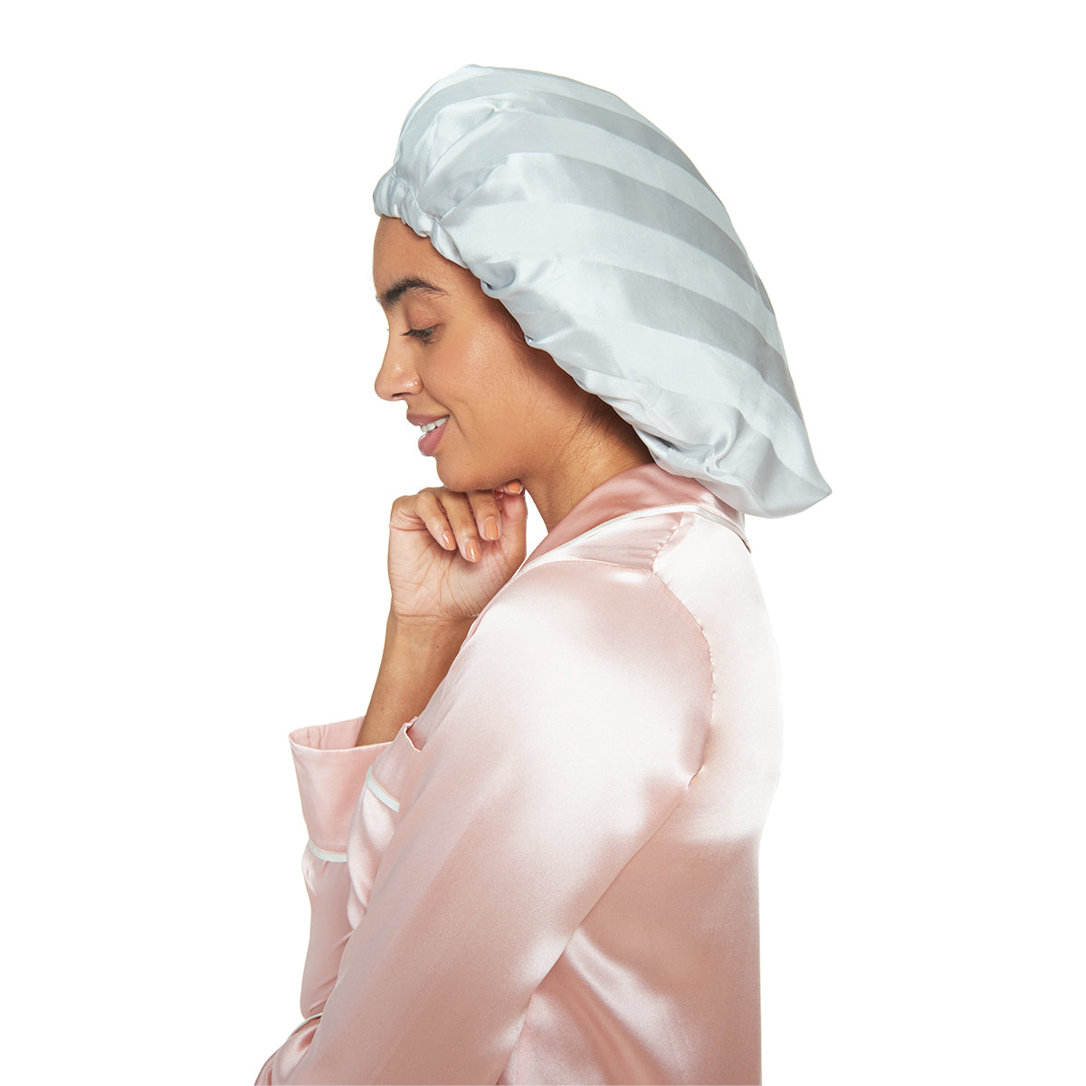 Silk Night Sleeping Cap Bonnet with Comfort Elastic Band