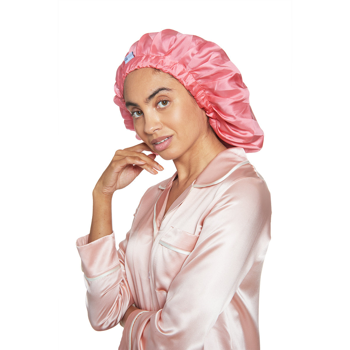 Silk Night Sleeping Cap Bonnet with Comfort Elastic Band