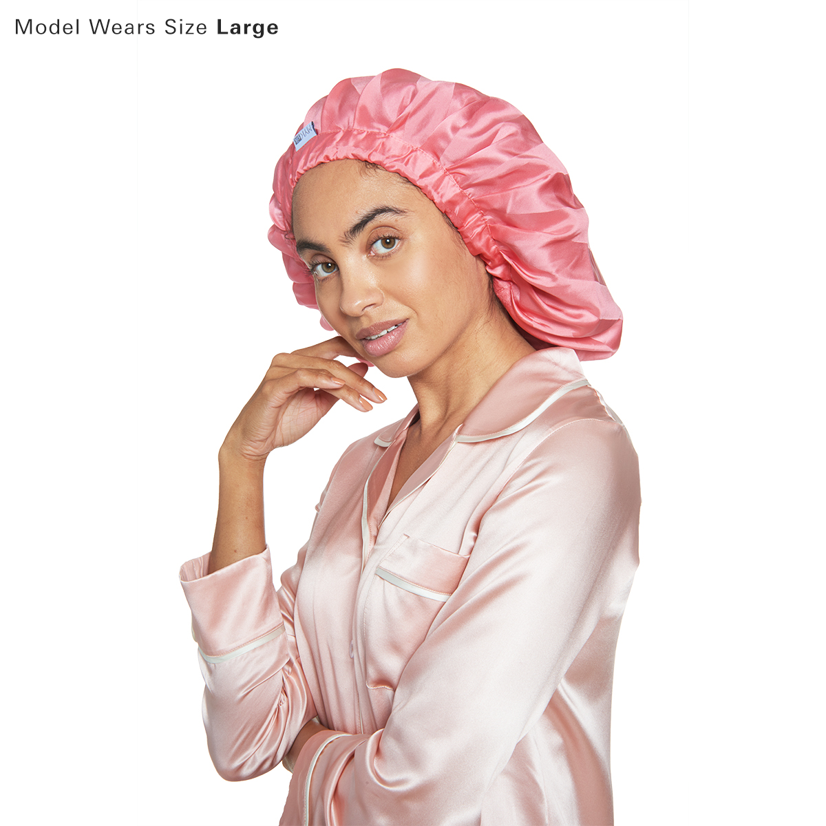 Silk Night Sleeping Cap Bonnet with Comfort Elastic Band