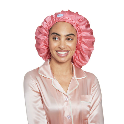 Silk Night Sleeping Cap Bonnet with Comfort Elastic Band