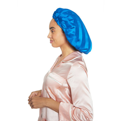 Silk Night Sleeping Cap Bonnet with Comfort Elastic Band