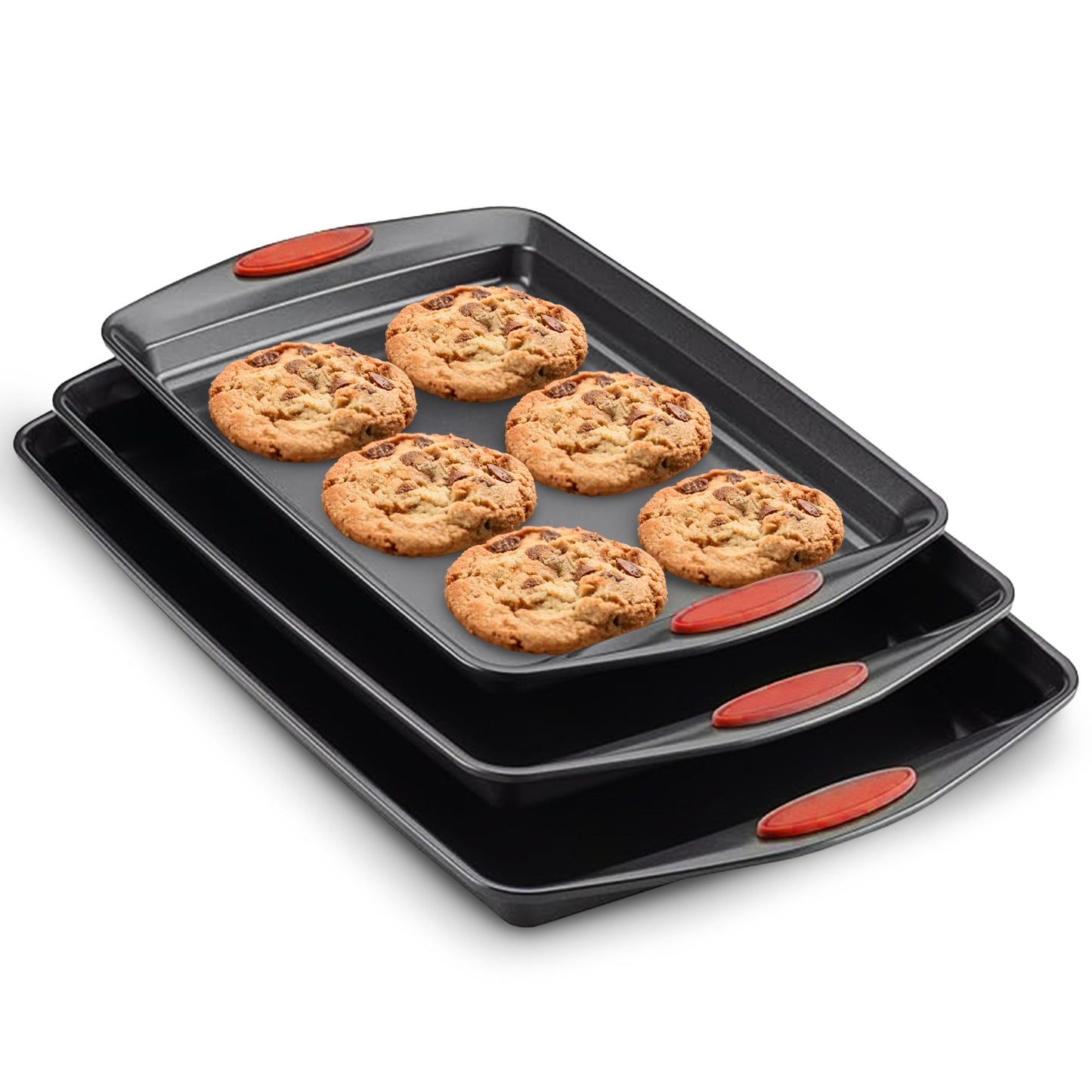 Cheer Collection Set of 3 Nonstick Baking Pans – Durable Carbon Steel Bakeware with Nonstick Coating