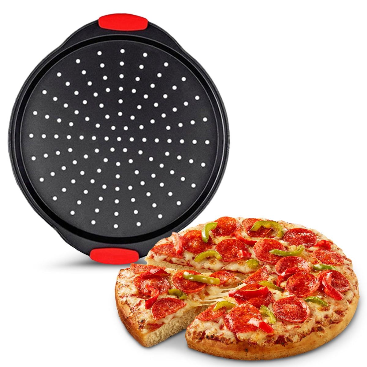 Cheer Collection 13-Inch Premium Nonstick Pizza Pan – Effortless Crisp Crust Perfection