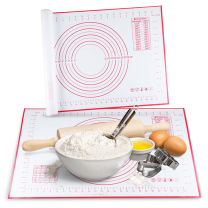 Cheer Collection Silicone Baking Mat for Dough and Baking Cookies Pizza Macarons- Non-Slip 16" x 24"