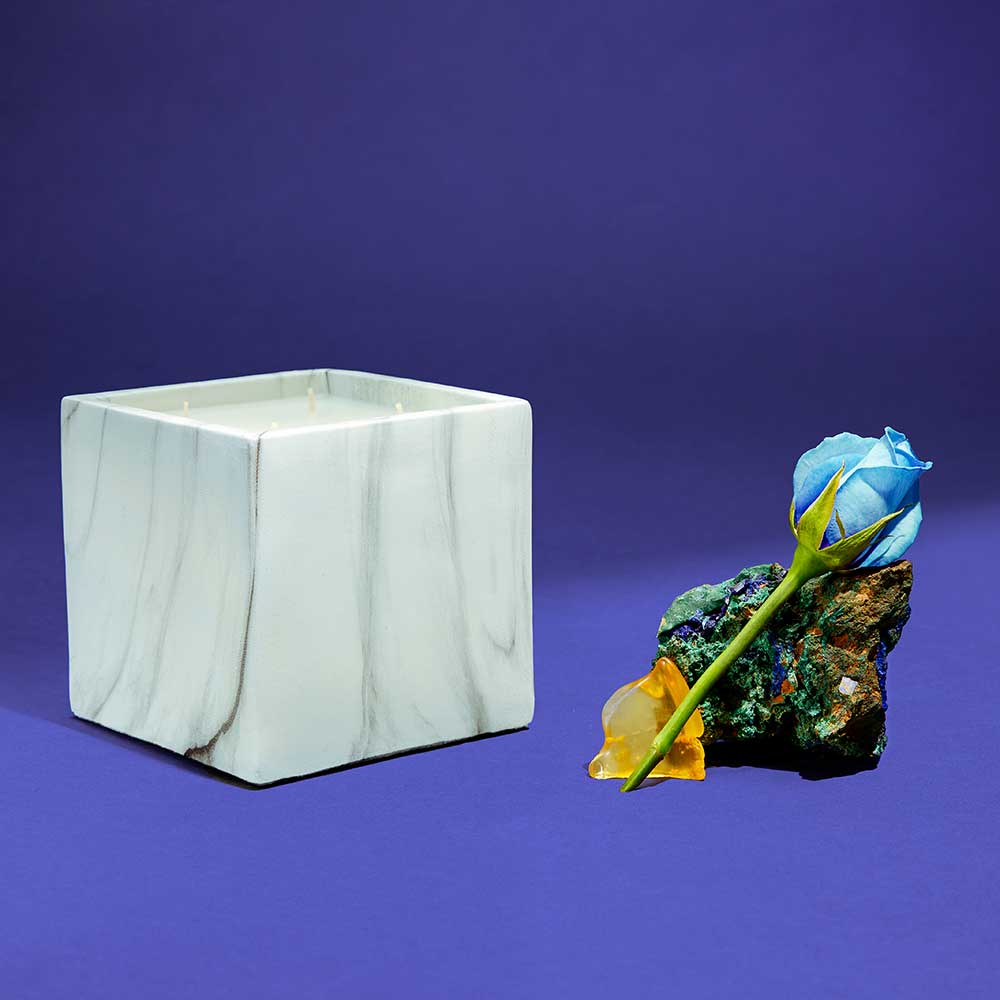 White Marble Cube Candle 30oz (Clearance)