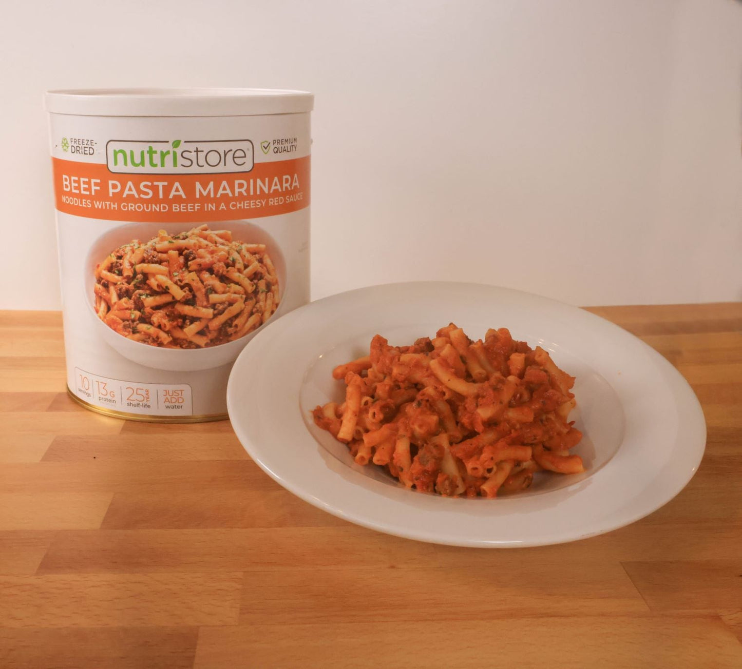 Beef Pasta Marinara - #10 Can by Nutristore