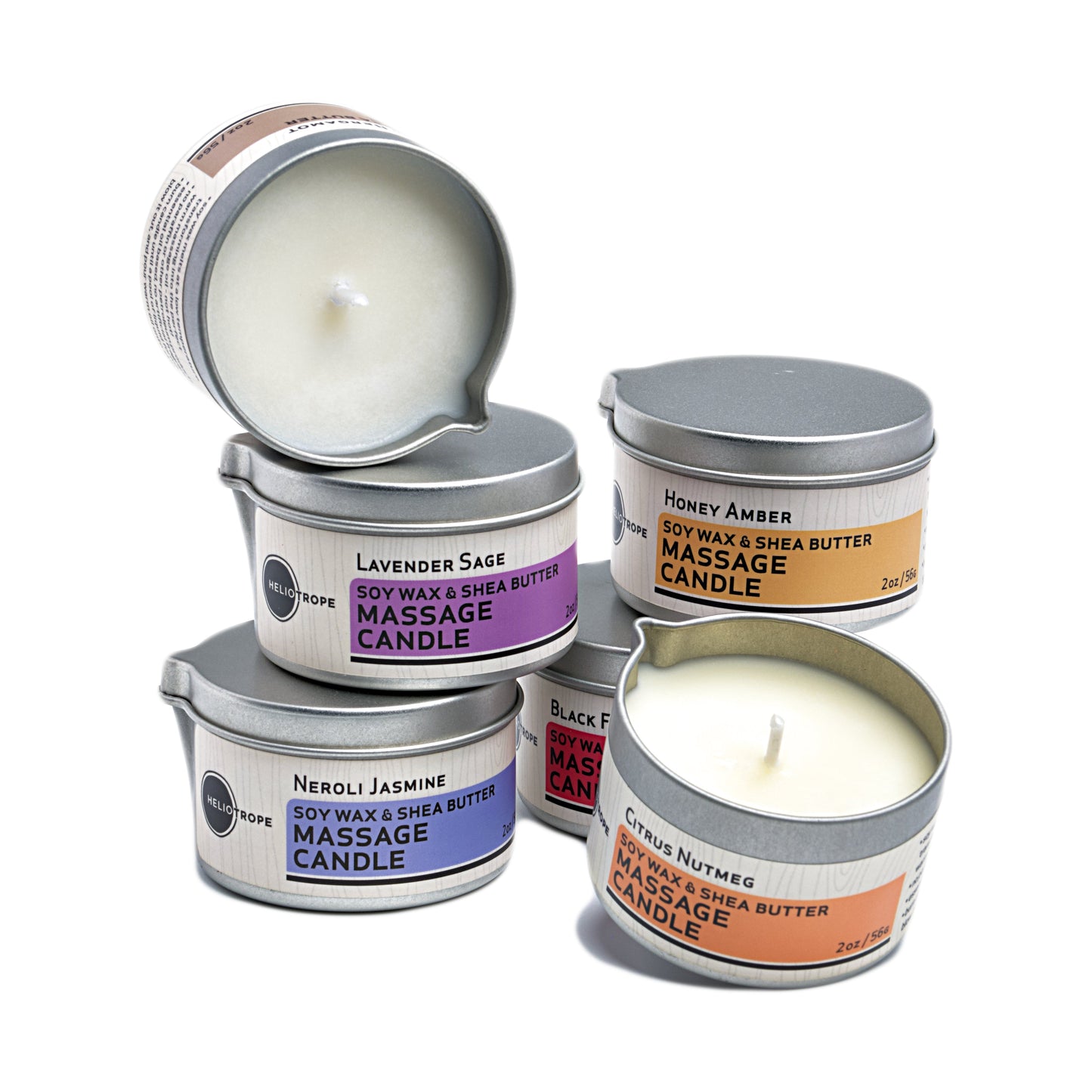 Soy Wax & Shea Butter Massage Candles - now in 3 sizes! by Heliotrope San Francisco