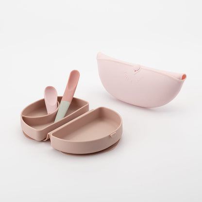 Sili Mini Go: Silicone Travel Meal Set - Pink Antioxidant by Miniware