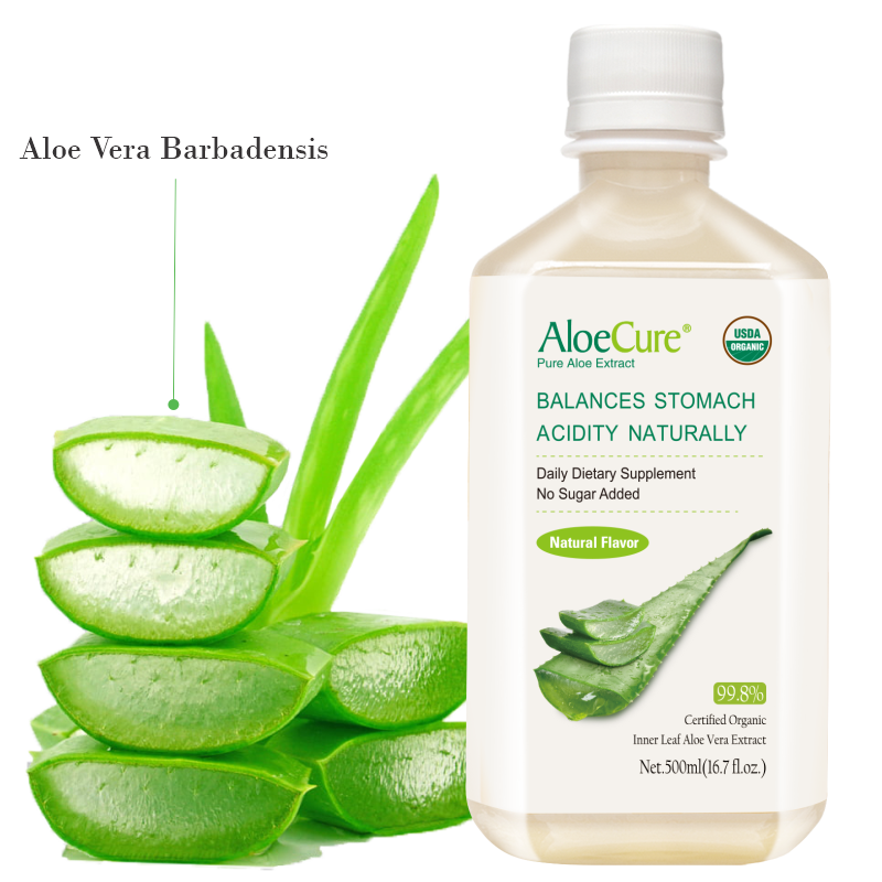 Pure Aloe Vera Juice Natural Flavor - USDA Certified Organic