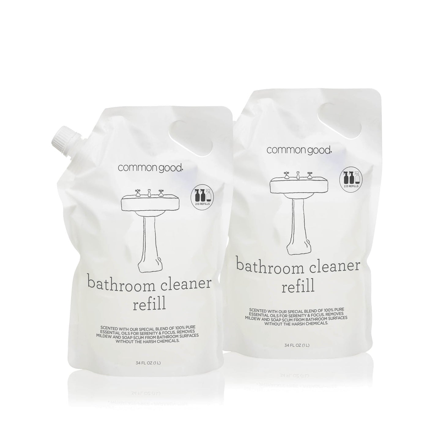 Bathroom Cleaner Refill Pouch, 34 Fl Oz