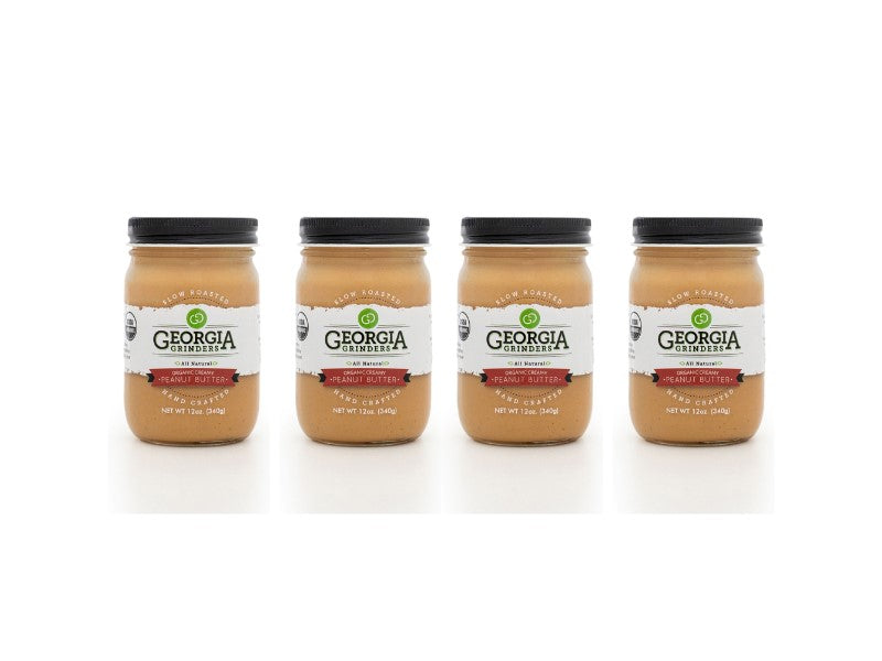 Georgia Grinders Organic Creamy Peanut Butter 4 Pack (12 oz Jars) - (CP-CL) by Georgia Grinders