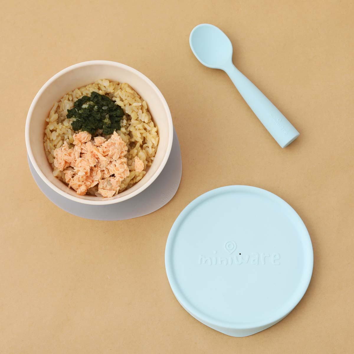 First Bites Self-Feeding Set - Vanilla + Aqua by Miniware