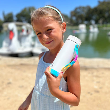 Iconic 14oz Pop Fidget Bottle - White Tie Dye