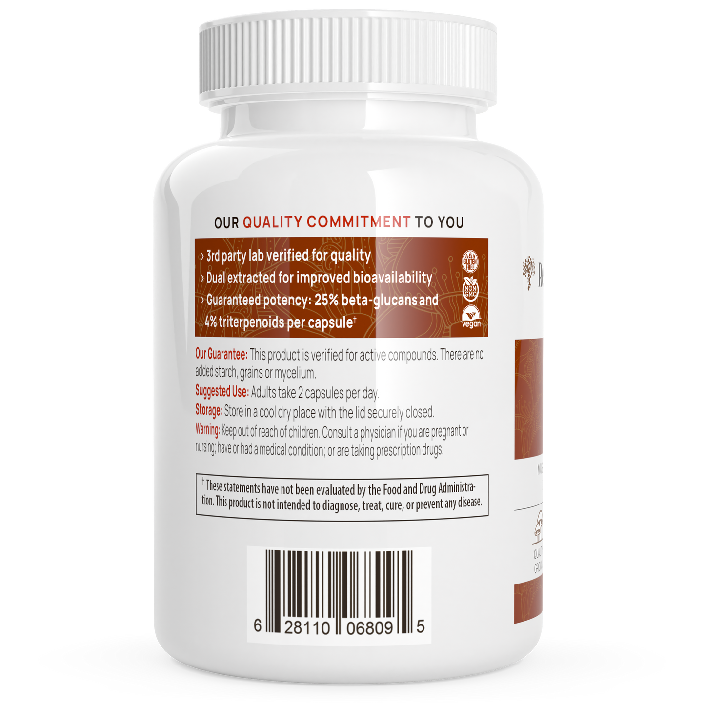 Organic Reishi Mushroom Capsules by Real Mushrooms