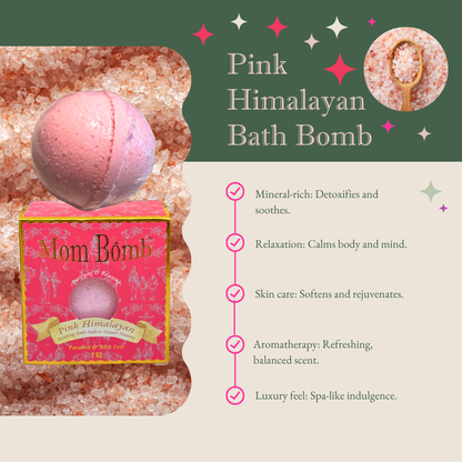 Mom Bomb Pink Himalayan 7oz Bath Bomb/Shower Steamer with Melon and Cedarwood scents