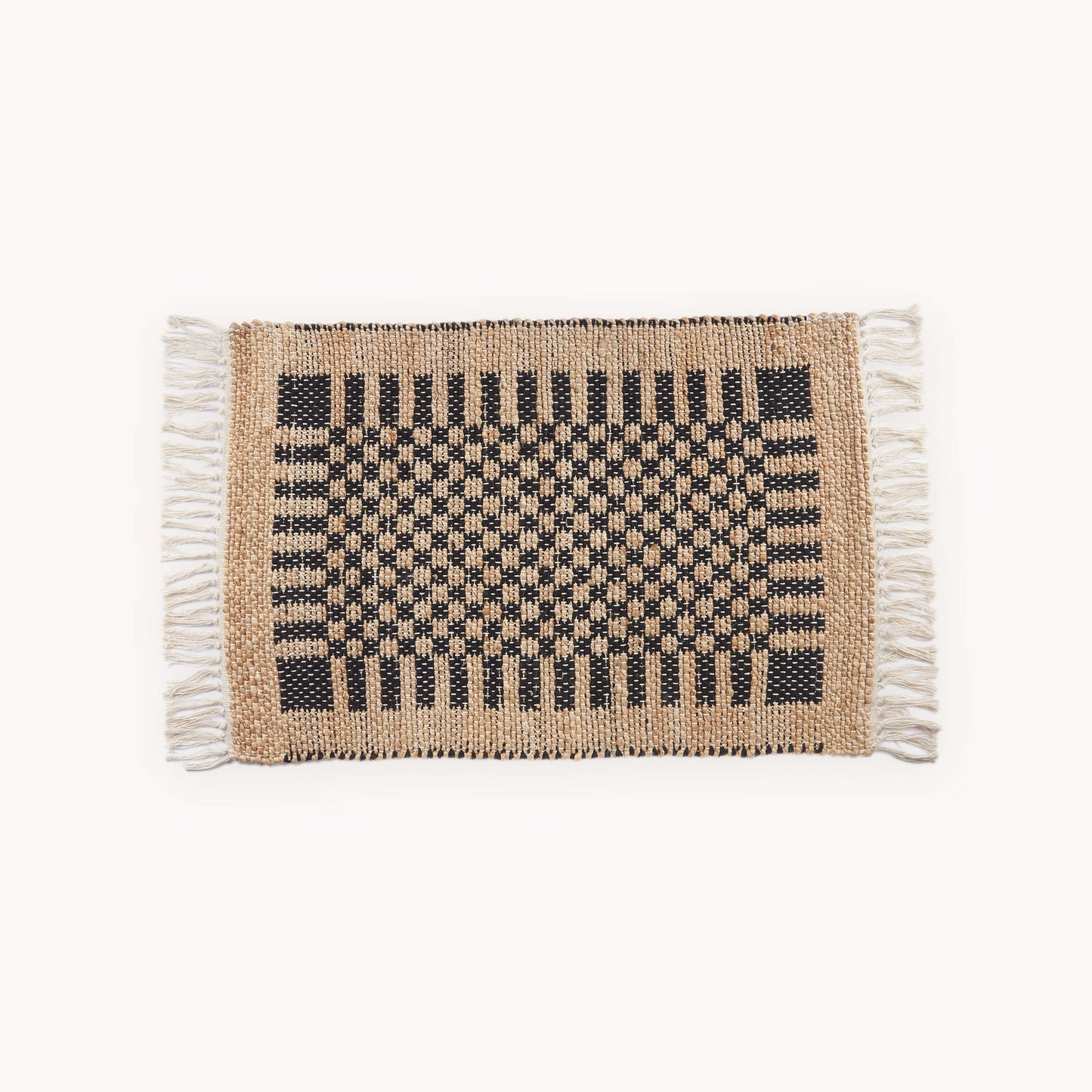 Check Jute Floor Mat by POKOLOKO