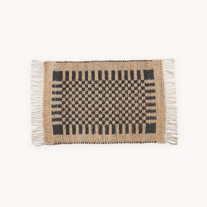 Check Jute Floor Mat by POKOLOKO