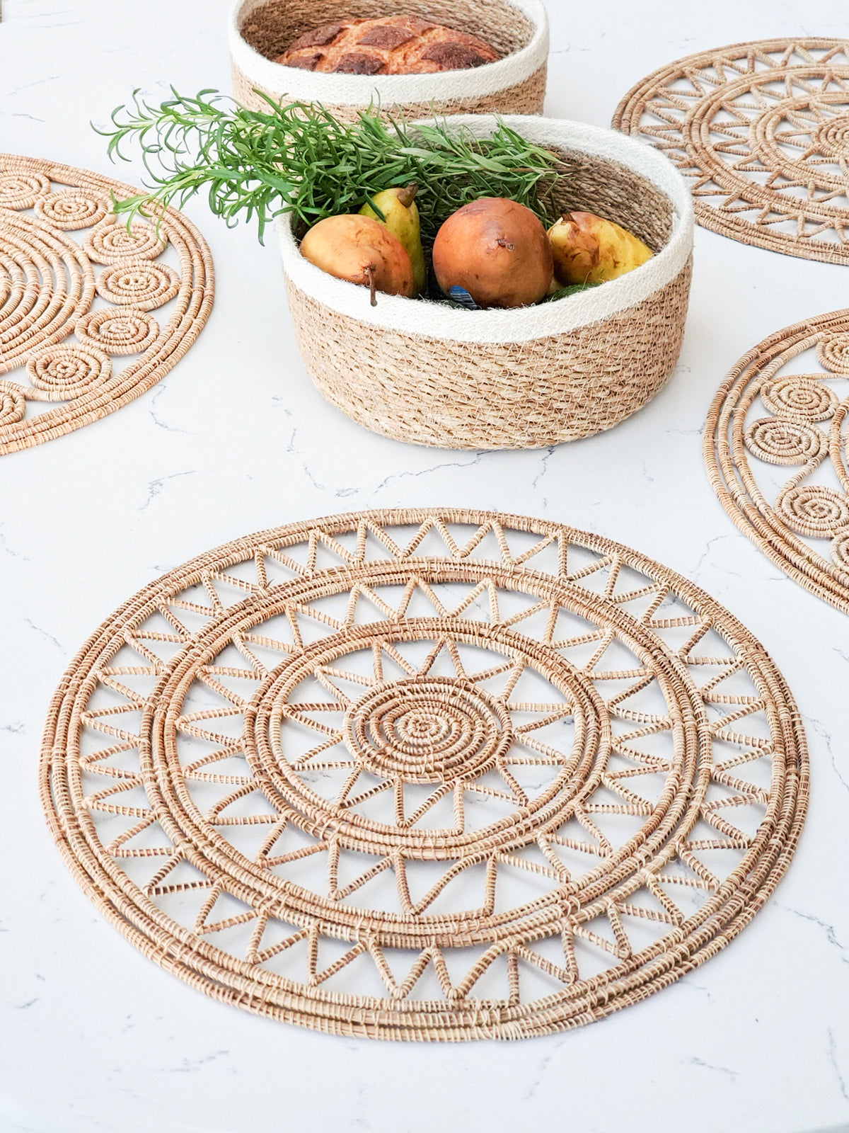 Roda Woven Palm Fiber Placemat - Natural (Set of 2)