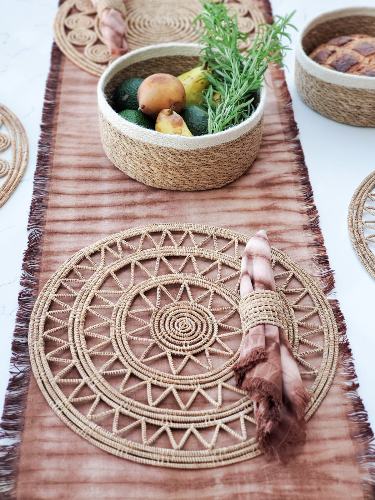 Roda Woven Palm Fiber Placemat - Natural (Set of 2)