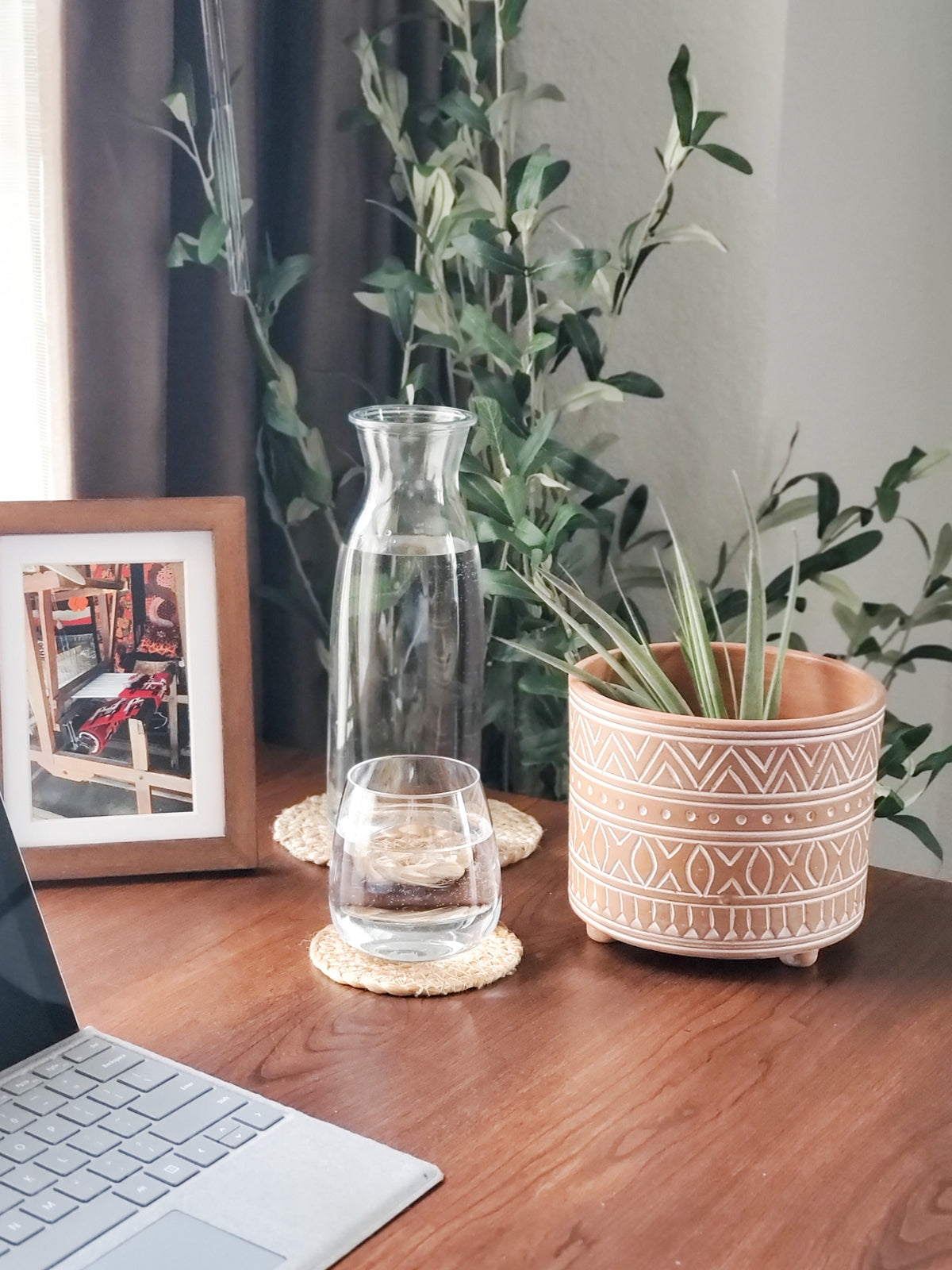 Hand Etched Terracotta Pot - Small