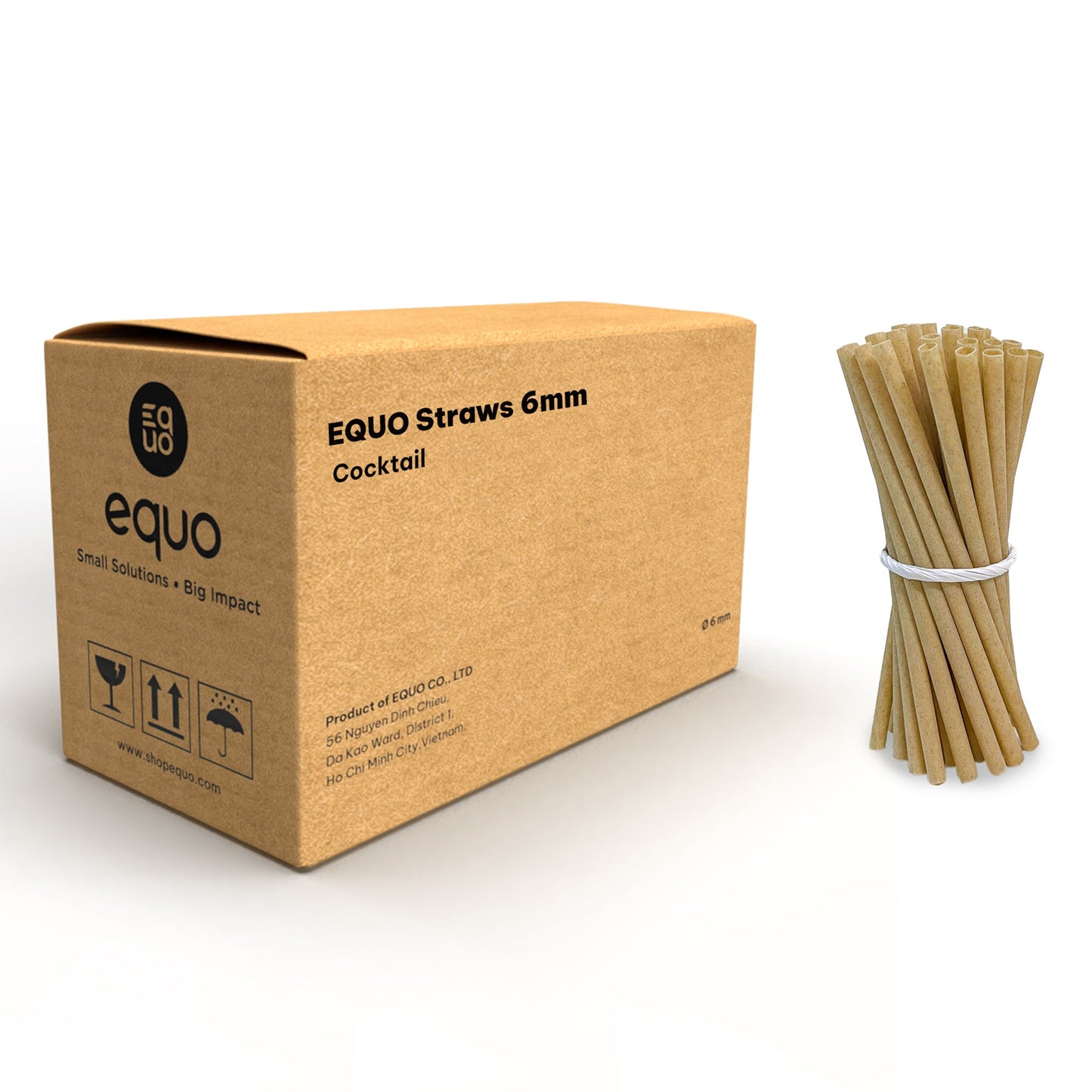 Sugarcane Drinking Straws (Wholesale/Bulk), Cocktail Size - 1000 count by EQUO