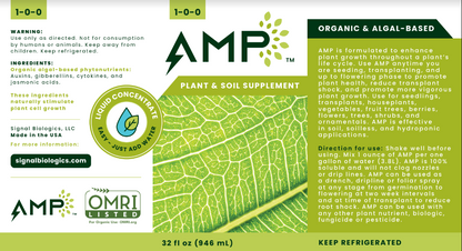 AMP Organic Biostimulant 4oz Bottle - harness the power of Algae. NEW!