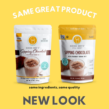 Good Dee's Sipping Chocolate Low Carb Drink Mix - Vegan, No Sugar Added*, Soy Free and Gluten Free by Good Dee's