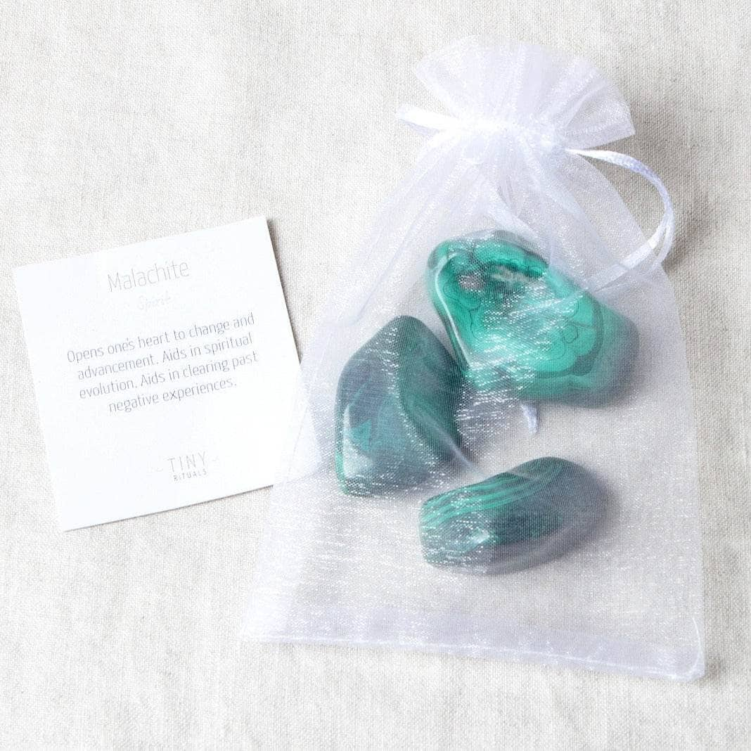 Real Malachite Stone Set by Tiny Rituals