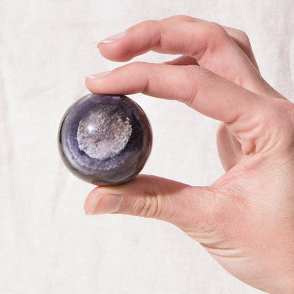 Purple Rainbow Fluorite Sphere with Tripod by Tiny Rituals