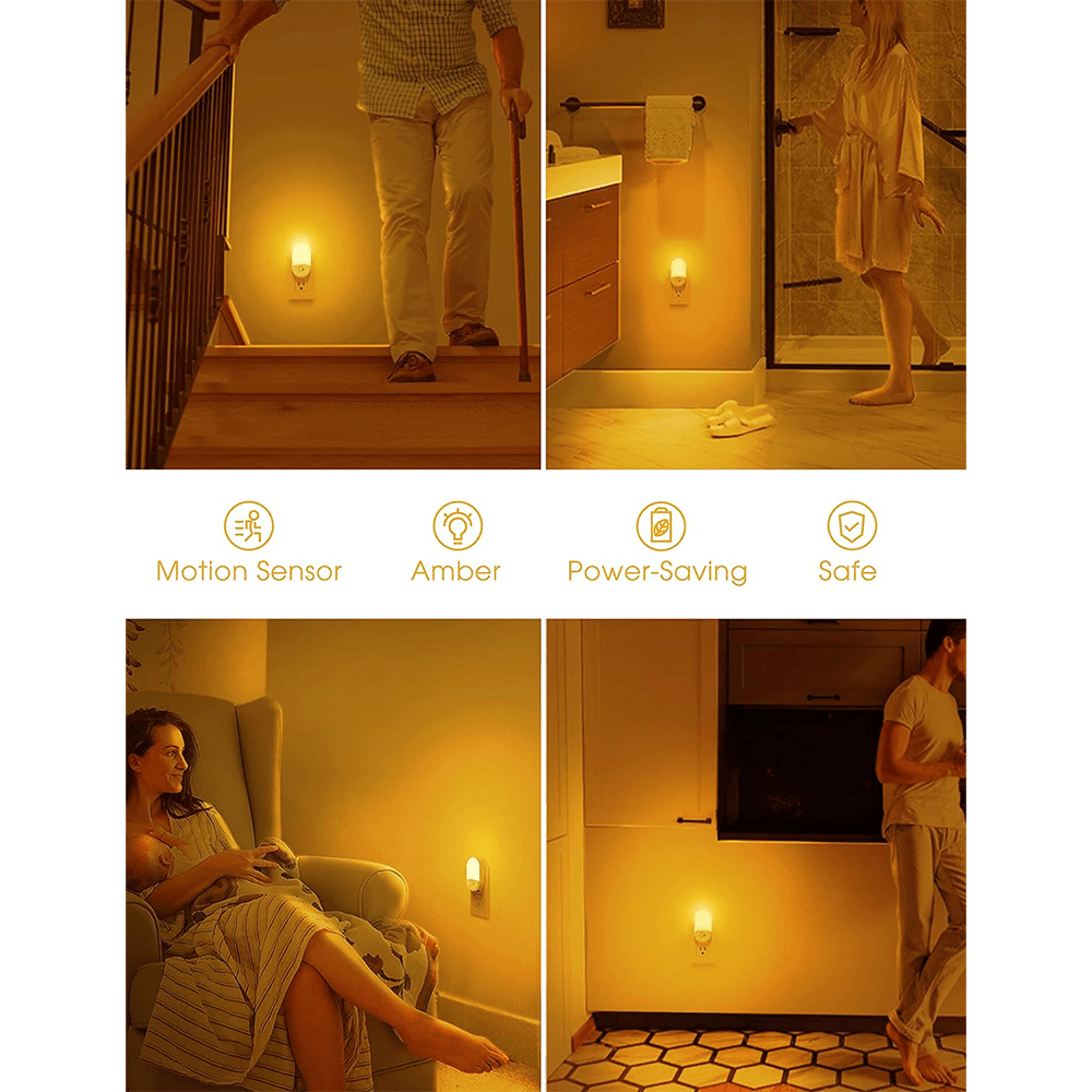 Anti-Blue LED Night Light Motion Sensor - Amber