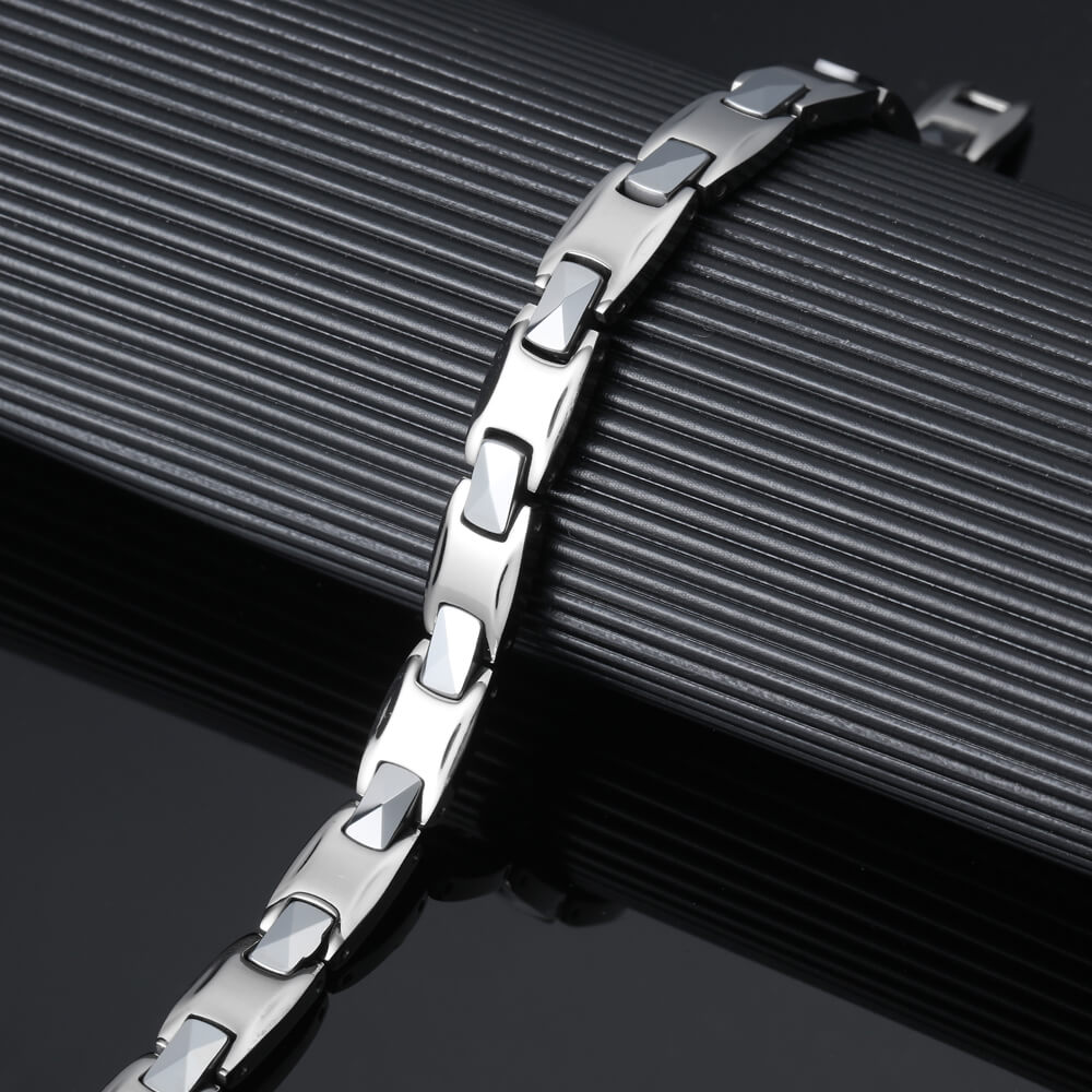 Tungsten Energy Bracelet 4-in-1. Silver Color. Model TUB080S