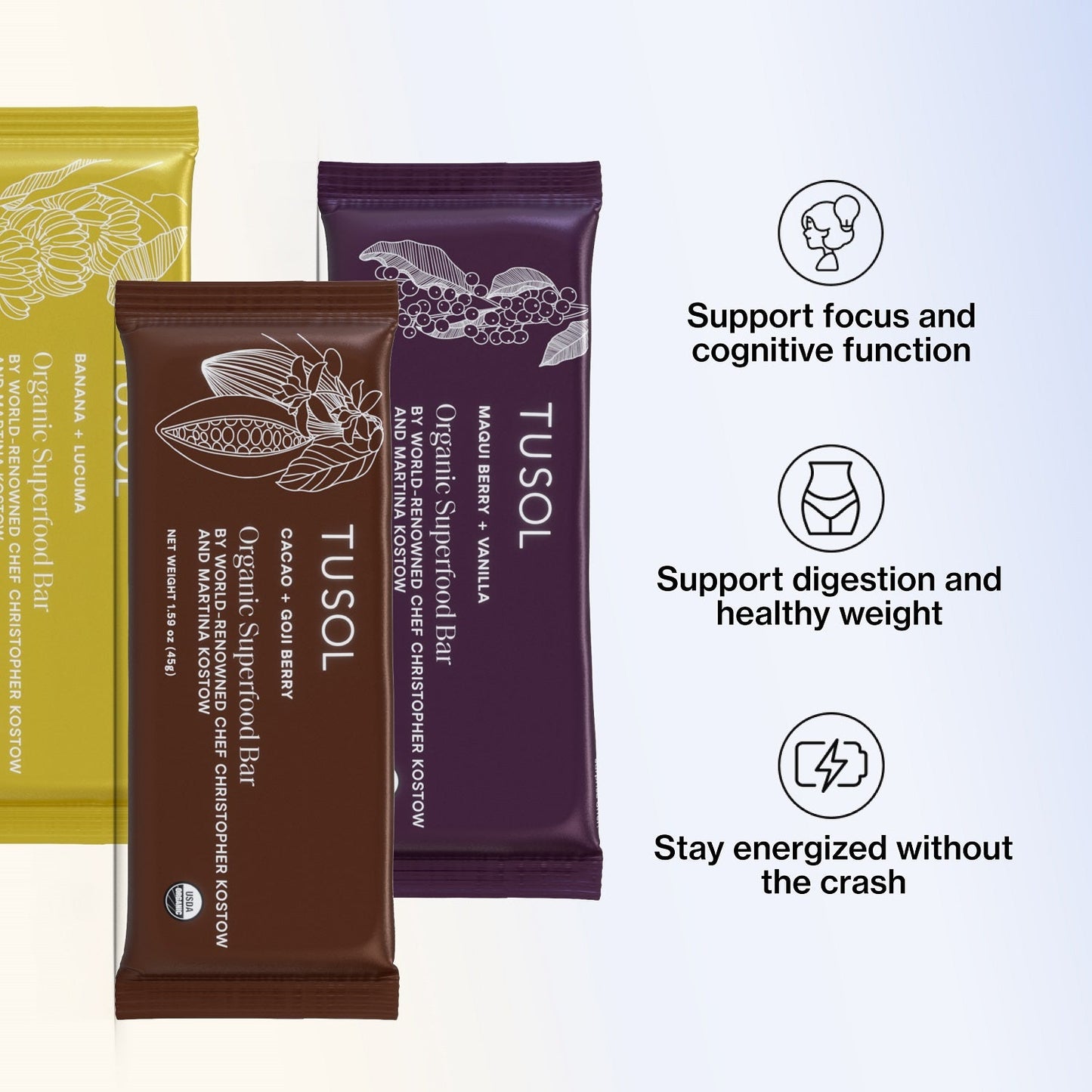 Organic Protein + Superfood Bars by TUSOL Wellness